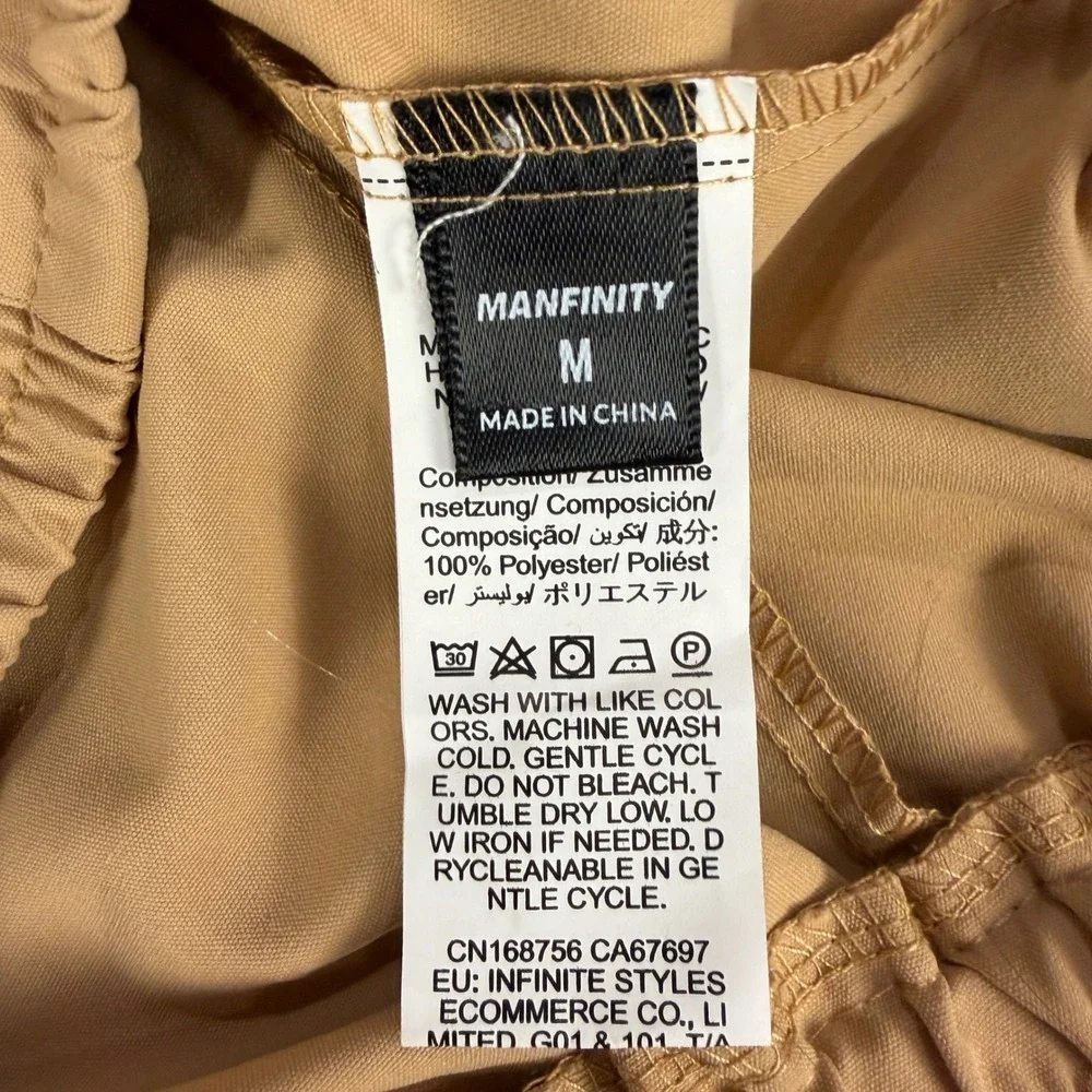 Manfinity Mens Khaki Shorts‎ Elastic Waist Drawstring Casual Summer Comfy